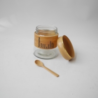 Support de rangement pour épices jaunes en bambou écologique avec couvercles en plastique, 4 shakers à assaisonnements, 6 distributeurs d'huile et de vinaigre, 2 distributeurs de savon liquide pour les mains