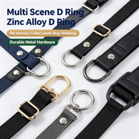 Boucle en D en alliage de zinc plaqué multicolore sur mesure pour laisse de chien, sangle de sac, accessoires de sangle extérieure