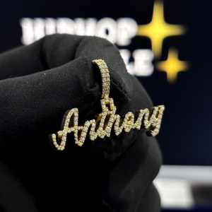 Collar Personalizado con Colgante de Nombre Anthony, Plata de Ley 925, Estilo Hip Hop, con Incrustaciones de Moissanita, para Unisex - Product Image 2