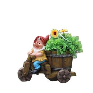 Nain de <span class=keywords><strong>Jardin</strong></span> Personnalisable sur Ornement de Moto Pots de Fleurs en Résine avec Base en Marbre Statues en Polyrésine - Product Image 1