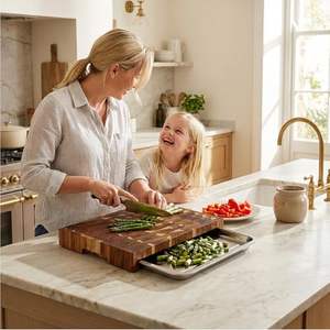 Planche <span class=keywords><strong>à</strong></span> <span class=keywords><strong>découper</strong></span> <span class=keywords><strong>en</strong></span> <span class=keywords><strong>bois</strong></span> <span class=keywords><strong>à</strong></span> grain bout avec plateau coulissant, bloc de boucher pour <span class=keywords><strong>légumes</strong></span>, fromage, hacher, trancher et couper <span class=keywords><strong>en</strong></span> dés - Product Image 5