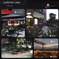 Moderno claro restaurante Bar Terraza Muebles de ocio al aire libre para Un Bar café Mesa silla combinación