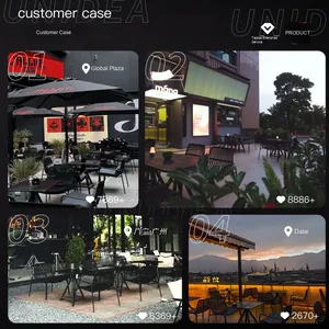 Moderno claro restaurante Bar <span class=keywords><strong>Terraza</strong></span> <span class=keywords><strong>Muebles</strong></span> <span class=keywords><strong>de</strong></span> ocio al aire libre para Un Bar café Mesa silla combinación - Product Image 3