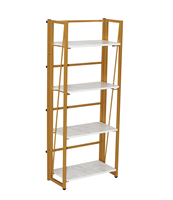 Étagère moderne, échelle, bibliothèque, rangement, étagère à 4 niveaux, aspect industriel, mobilier de salon, chambre à coucher, meuble mobile et pliable