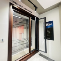 Fenêtres à battant en bois revêtues d'aluminium de haute qualité Ensemble de portes en verre pliantes verticales de style américain Design moderne pour l'extérieur