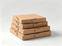 Boîte d'emballage pour pizza carrée jetable écologique, impression de logo personnalisée, recyclable, en kraft épais, carton ondulé, restauration