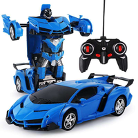 Coche RC de Control Remoto 2.4G Directo de Fábrica, Vehículo Deportivo Metálico, Modelo Robot Deformable para Carreras y Derrapes, Apto para Niños, Recargable