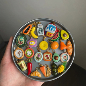 Breloques en émail en acier inoxydable hypoallergénique de haute qualité Showfay, motifs fruits et aliments éclatants, pour la personnalisation de vos bijoux et sacs - Product Image 2