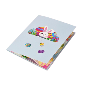 <span class=keywords><strong>Carte</strong></span> de voeux d'invitation d'oeufs de Pâques Happy Bunny 3D Pop up mignon Cartes postales de cadeau de lapin plié avec enveloppe et cartes d'écriture - Product Image 4