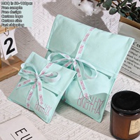 Kantong Kosmetik Kanvas Gaya Kustom, Pouch Parfum dengan Pita, Tas Kemasan Amplop Hadiah Kanvas Berkualitas Tinggi