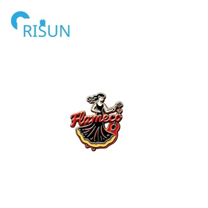 Fabricación de Metal personalizado España Baile Flamenco bailarina esmalte joyería solapa Pin broche personalizar baile Flamenco Pin insignia - Product Image 4