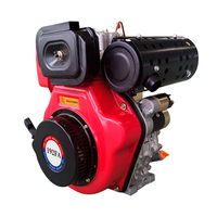 Moteur diesel refroidi par air 186FA nouvellement développé, 13 CV, monocylindre, avec démarrage électrique, structure compacte