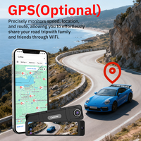 Carlover AI 4K 3 Kamera 10.99" Lensa Fisheye GPS WiFi Dashcam dengan Perekam Video 3-Axis G-Sensor & Perekaman Loop 24 Jam
