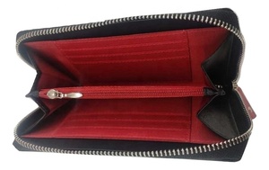 Unisex <b>Genuine</b> <b>Leather</b> <b>Wallet</b> with Vintage Style Embroidery Zipper Closure & RFID Feature Short Polyester Candy Pattern - Product Image 4