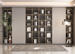 Kệ sách nội thất tùy chỉnh với ghế ngồi tích hợp, thiết kế hiện đại và phổ biến, phù hợp cho phòng khách và phòng học. - Product Image 4