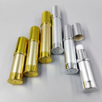 Flacon Airless de Luxe Vide en Aluminium Doré 5ml 10ml 15ml – Flacon Pompe Airless Haut de Gamme Or Argent pour Émulsion et Lotion avec Pompe