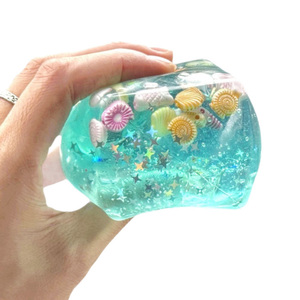 Factory Supply Ocean Shell Glitter Squishy Fidget <b>Toy</b> Transparent Stress Relief Sensory Gel <b>Desk</b> Play Wholesale KL Brand 14+ - Product Image 1