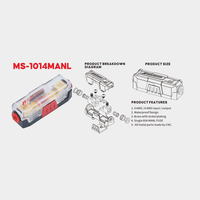 MS-1014MANL Porte-fusible de haute qualité, étanche, plaqué or, 60A, fil de cuivre pur, amplificateur et haut-parleur