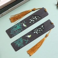 Marque-page en bois d'ébène peint, symbole de la chance, en bambou, produits culturels d'entreprise, cadeaux scolaires