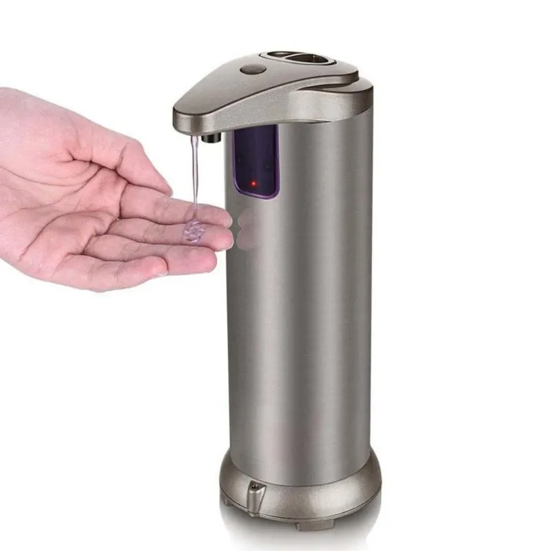 נירוסטה 280ml אינפרא אדום אוטומטי Touchless חיישן ידיים משלוח נוזל סבון Dispenser למטבח