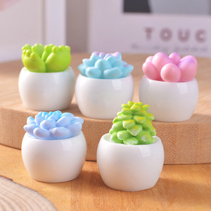 <span class=keywords><strong>Mini</strong></span> Ornamento in Resina a Forma di Pianta, Vaso per Micro Paesaggio, Decorazione Creativa per Ufficio, Casa, Casa delle Bambole, Giardinaggio in Miniatura, Succulente - Product Image 1