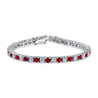 Bracelet de tennis Hip Hop en argent plaqué or blanc 3mm 4mm 5mm Citrine violet vert bleu rubis diamant Bracelet de tennis pour femme