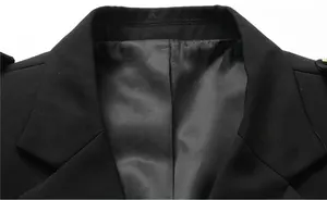 高品質の新デザインブラックジャケットユニフォームコートサプライヤー深センセキュリティガードユニフォーム
