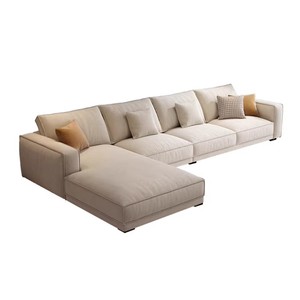 Italian Cotton &amp; Linen Fabric Reclining <strong>Sofa</strong> Set <strong>Foam</strong> Filled Modern Modular <strong>Sofa</strong> Bed with Wooden Legs for Living Room Hotel - Product Image 6