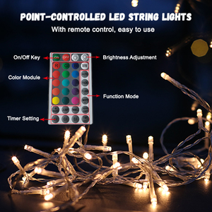 Guirlandes lumineuses LED personnalisées IP44 intérieur-extérieur, télécommandées, à intensité variable, décorations féériques pour arbre de Noël, à brancher, 10,8 m - Product Image 4