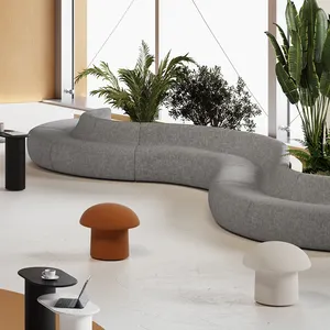 Mô-đun đa chỗ ngồi hiện đại phòng chờ sofa thiết lập tùy chỉnh vòng cung tròn sofa trong hình dạng đặc biệt cho khách sạn nhà văn phòng hoặc căn hộ