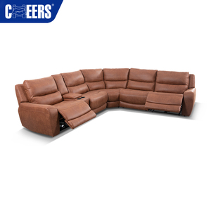 MANWAH CHEERS Modern 5-Seater Electric Reclining Sectional <b>Sofa</b> with Storage Cup Holder Synthetic <b>Leather</b> Living Room Furniture - Product Image 2
