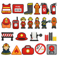 Breloques de chaussures personnalisées en PVC amovibles pour sabots, série Pompiers 2026 – Nouveauté populaire