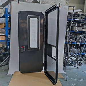 Meilleur <span class=keywords><strong>prix</strong></span> 620X1850mm Full Black RV Porte avec forme carrée Type verre acrylique et porte intérieure avec Flynet RV Porte - Product Image 2