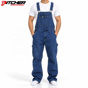 Salopettes amples personnalisées en denim noir avec bretelles réglables pour marques de streetwear – Fourniture en marque blanche - Product Image 1