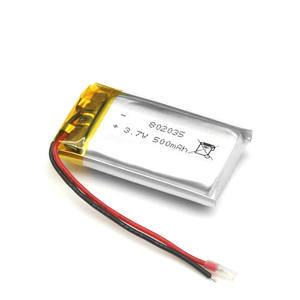 Hot sale 802035 500mAh mAh <span class=keywords><strong>3</strong></span>,7 V polymer lithium-ion battery cells LiPo battery - Product Image 1