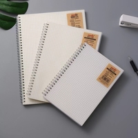Cahier à spirale DEPAI avec couverture en PP, 70 feuilles, papier 80 g/m², 5 types de pages intérieures lignées, quadrillées, blanches, à points, cahier scolaire pour étudiants en anglais