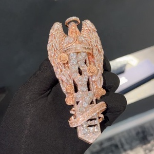 <span class=keywords><strong>Ciondolo</strong></span> commemorativo verticale con nome, in oro rosa, con diamante Moissanite VVS, realizzato a mano con eccellente maestria artigianale. - Product Image 2