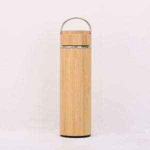 50pcs Small Quantity Custom Engrave LOGO 450ml Bamboo Stainless Steel Vacuum Insulated <b>Thermo</b> <b>Bottle</b> - Product Image 3
