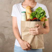 Sacs en papier kraft brun recyclé en gros pour l'emballage alimentaire à emporter, sacs personnalisés pour restaurants et livraison de repas