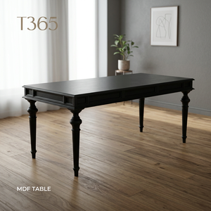Mesa de Comedor Rectangular Negra Resistente, Diseño Tradicional en MDF para Restaurantes y Hoteles - Product Image 3