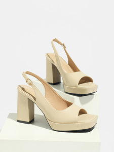 Vente directe d'usine, sandales à bout ouvert sexy en abricot, talons de 9,<span class=keywords><strong>5</strong></span> <span class=keywords><strong>cm</strong></span>, talons hauts pour femmes, chaussures élégantes pour les soirées - Product Image 1