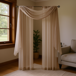 Sciarpa in tessuto solido effetto stropicciato, elegante accessorio d'arredo per soggiorno, stile contemporaneo, da appendere all'interno, rettangolare D0100H50SLX - Product Image 2