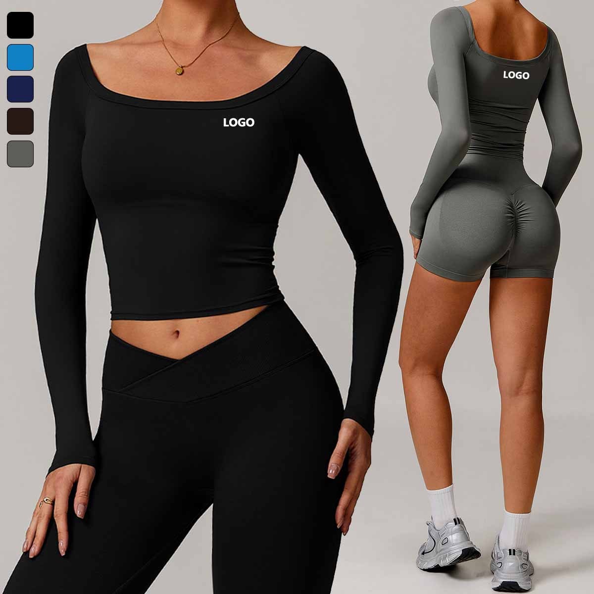 Wholesale Workout Activewear Backless Fitness Long Sleeve Gym Yoga Corset Tops for Women