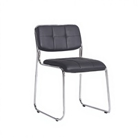 Chaise de bureau moderne pour réunions, dossier moyen, sans roulettes, en fer