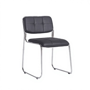 Chaise de bureau moderne pour réunions, dossier moyen, sans roulettes, en fer - Product Image 2
