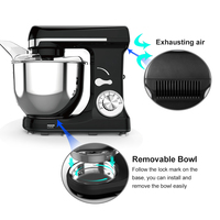 Robot culinaire multifonctionnel 1400W 6 vitesses 5,7L, batteur sur socle électrique pour usage domestique et commercial