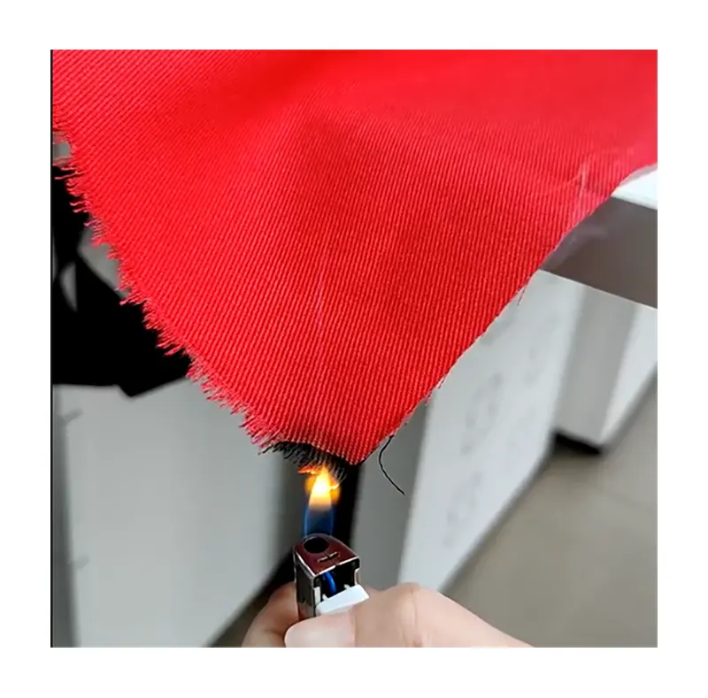 Veste de sécurité ignifuge en Nylon et coton, tissu ignifuge rouge