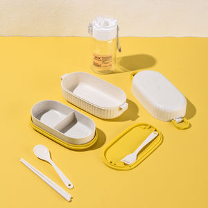 Lonchera de Dos Niveles Todo en Uno con Cubiertos y Botella Aislada, 2 Compartimentos, Ecológica, a Prueba de Fugas, para Regalos Corporativos - Product Image 4