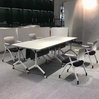 Table d'Ordinateur Portable Pliante Moderne en Métal Mobile avec Roulettes pour Bureau ou École
