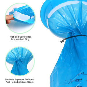 Aangepaste Blauwe Wegwerp Medische Braaksel Braaksel Zakken Bewegingslucht Misselijkheid Barf Zakken Met Logo - Product Image 5